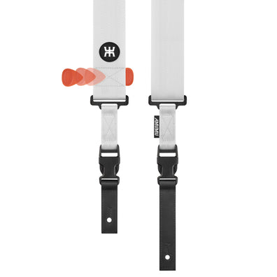 AMUMU SNAPLOCK White Guitar Strap ā Quick-Release, Heavy-Duty & Ultra Comfortable